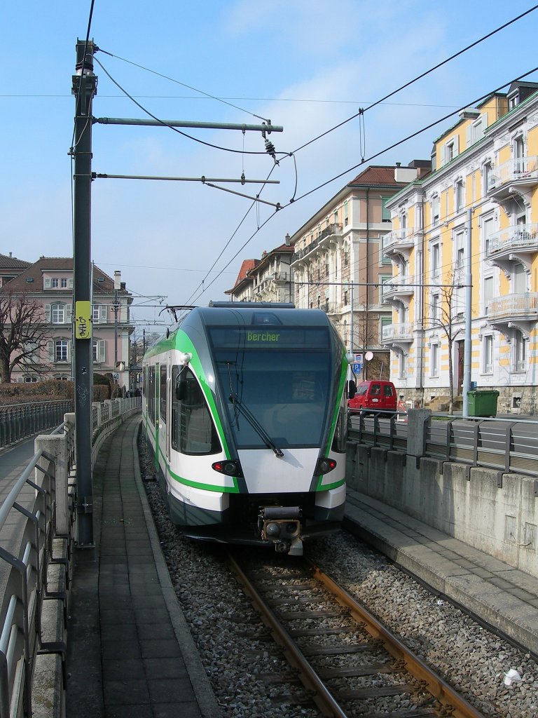 LEB RBe 4/8 to Bercher in Lausanne. 
01.03.2011