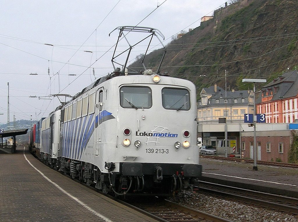  Locomotion  E 139 213-3 in Koblenz Ehrenbreitstein. 
21.02.2008