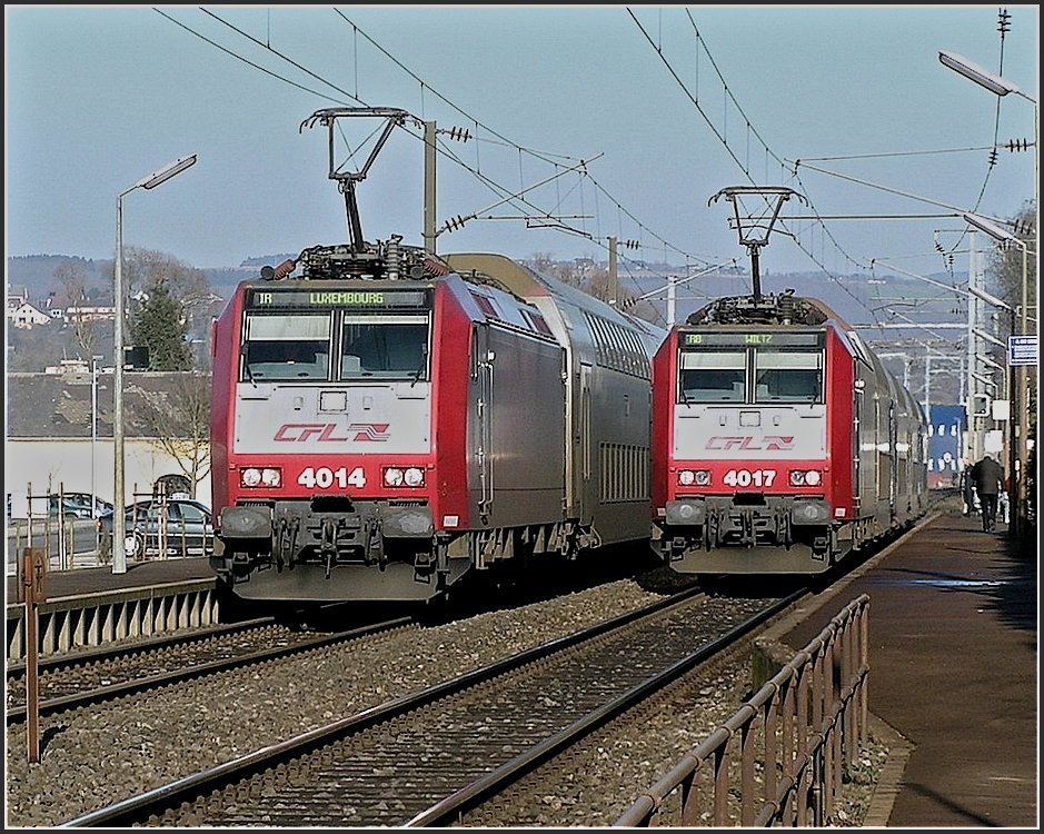 Meeting of 4014 and 4017 at Schieren on January 13th, 2008.