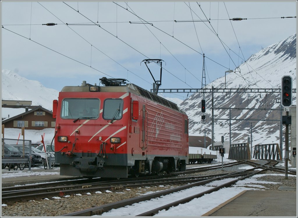 MGB HGe 4/4 105 in Andermatt. 
03.04.2013