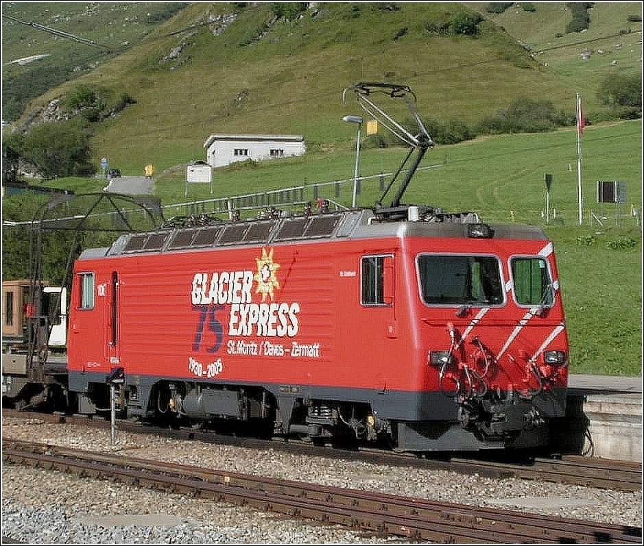 MGB HGe 4/4 engine pictured at Realp on August 1st, 2007.