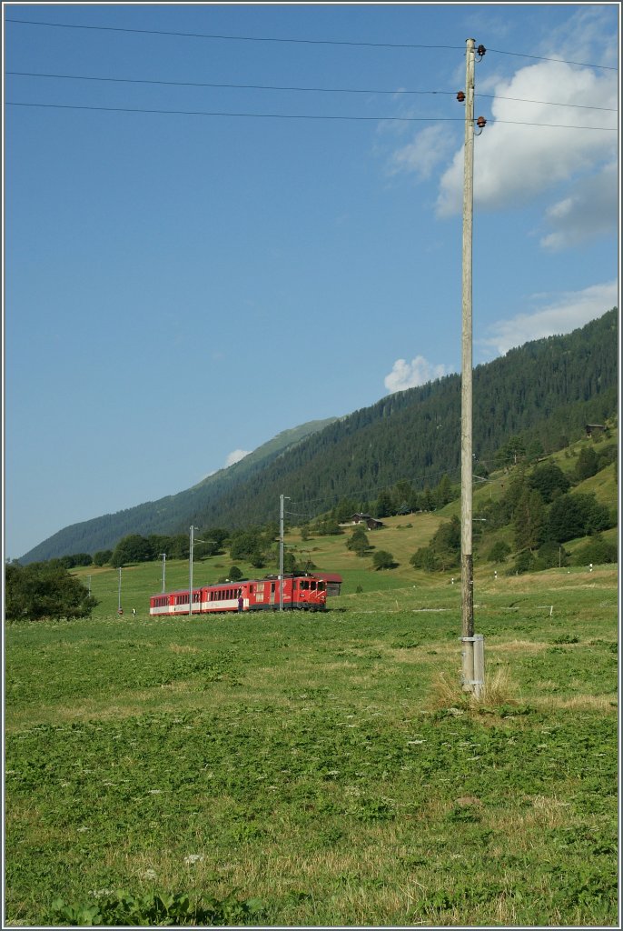 MGB local Train 519 from Andermatt to Visp just after Mnster (Goms).
05.08.2013