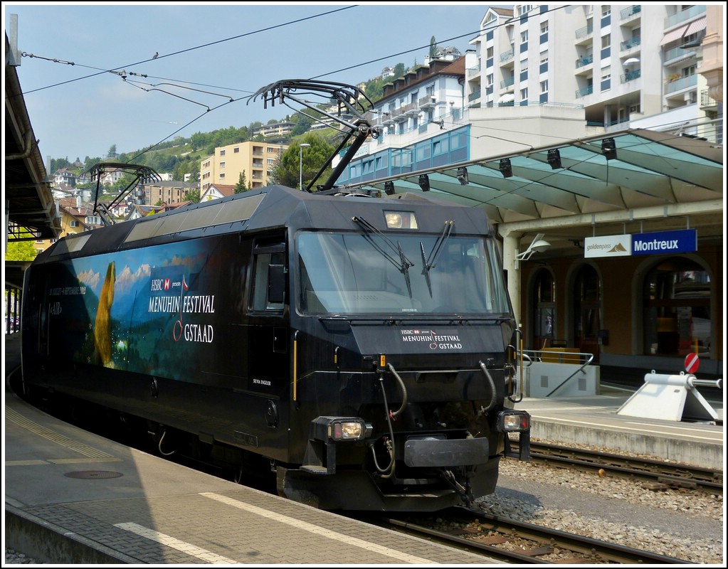 MOB Ge 4/4 8003 photographed in Montreux on May 25th, 2012.