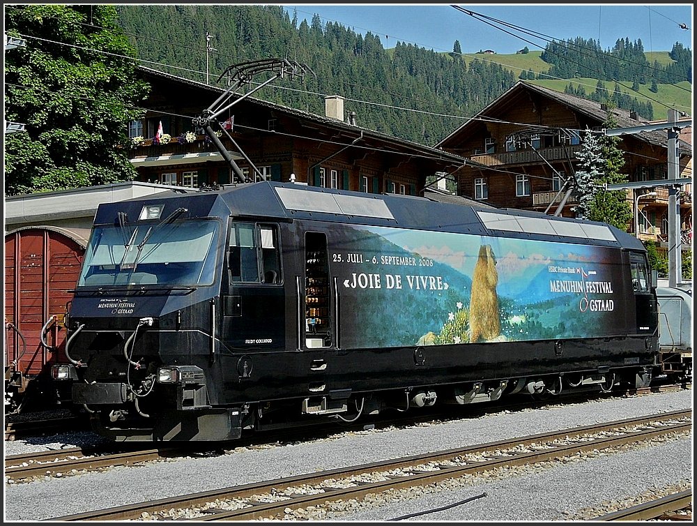 MOB Ge 4/4 locomotive pictured at Zweisimmen on July 31st, 2008.