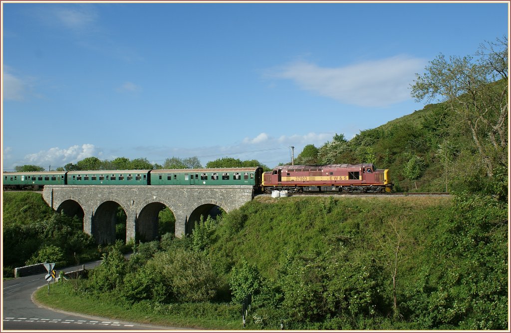On the glorious Swanage Railway Diesel Gala was also the big 37 503 to see; her by Corfe Castle. 08.05.2011