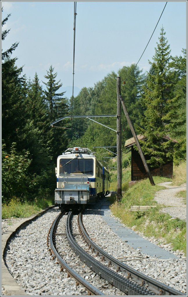 On the way to the summit: Rochers de Naye Beh 4/8 301 and 302 by Crt-d'y-Bau.
14. 08.2012   