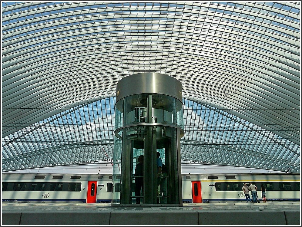 One of the elevators at the station Liège Guillemins pictured on September 20th, 2009.