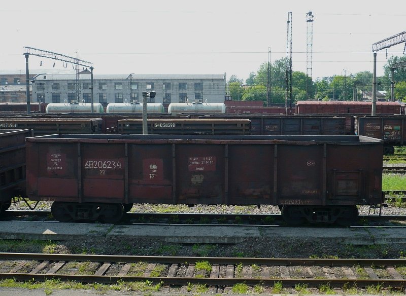 Open car used for the transportation of coal. Lviv, Ukraine 25-05-2010.