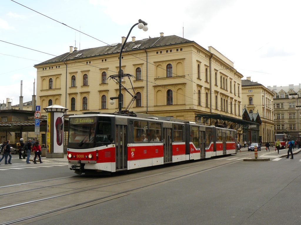 PDD tram number 9088, Tatra KT8D5.RN2P build in the year 1990. Havlčkova, Prague 06-09-2012.