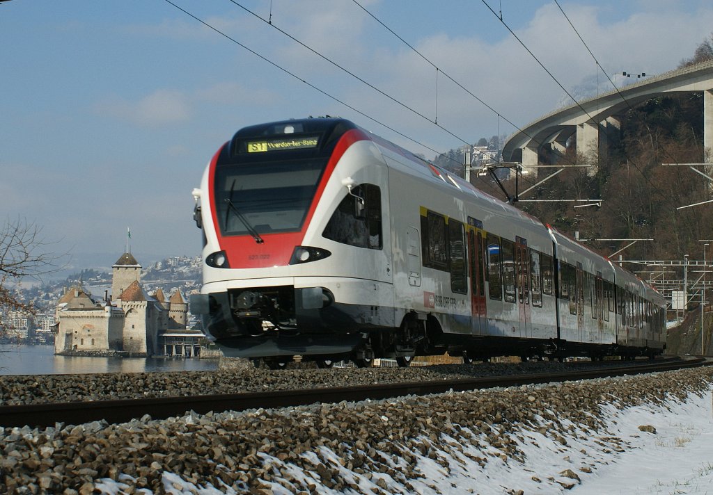 RABDe 523 022 on the way to Yverdon.
12.01.2010 
