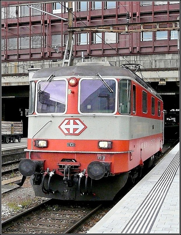 Re 4/4 II 11108 in Swiss Express colours pictured at Basel SBB station on August 4th, 2008.