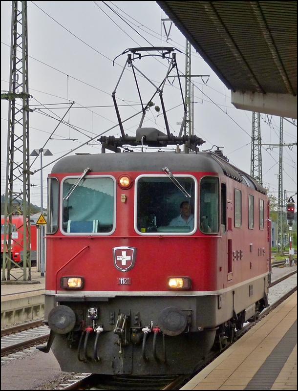 Re 4/4 II 11121 pictured in Singen (Hohentwiel) on September 11th, 2012.