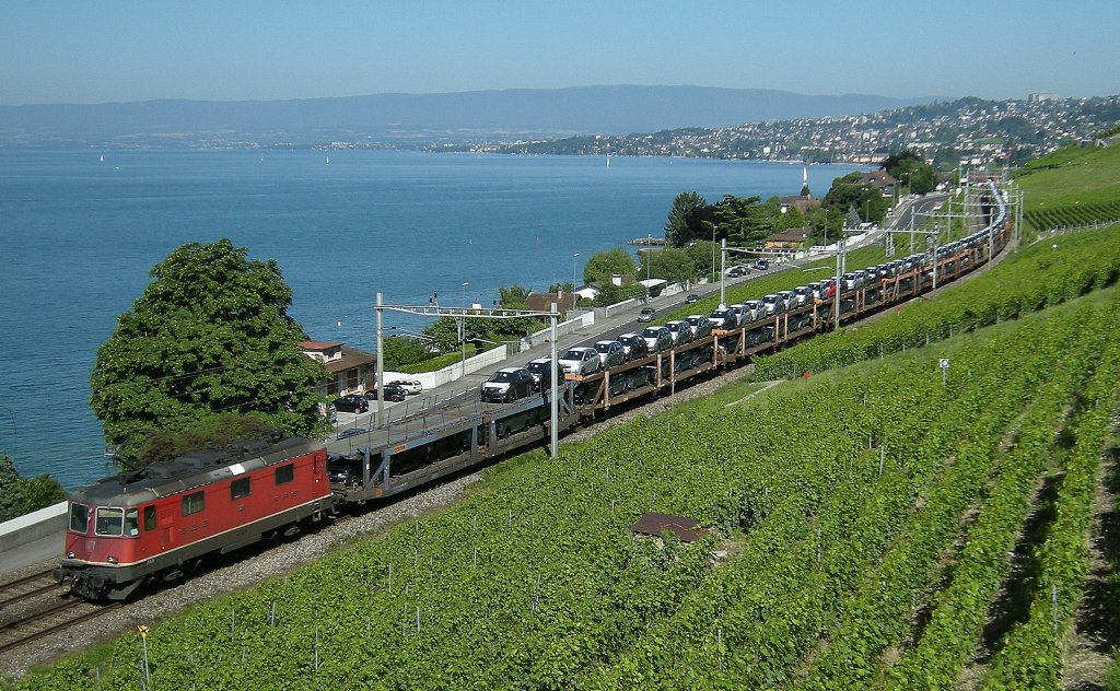 Re 4/4 II with a Cargo Train by Cully.
10.07.2008