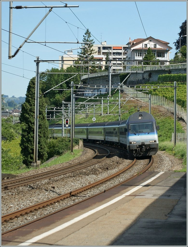 Re 460 002-9 with an IR by the Castle of Chillon. 
04.07.2011