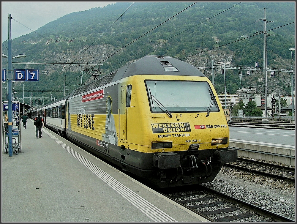 Re 460 028-4 pictured at Brig on August 7th, 2007.