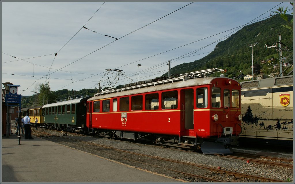 RhB ABe 4/4 n 35 an an SBB C4 in Blonay. 
12.06.2011