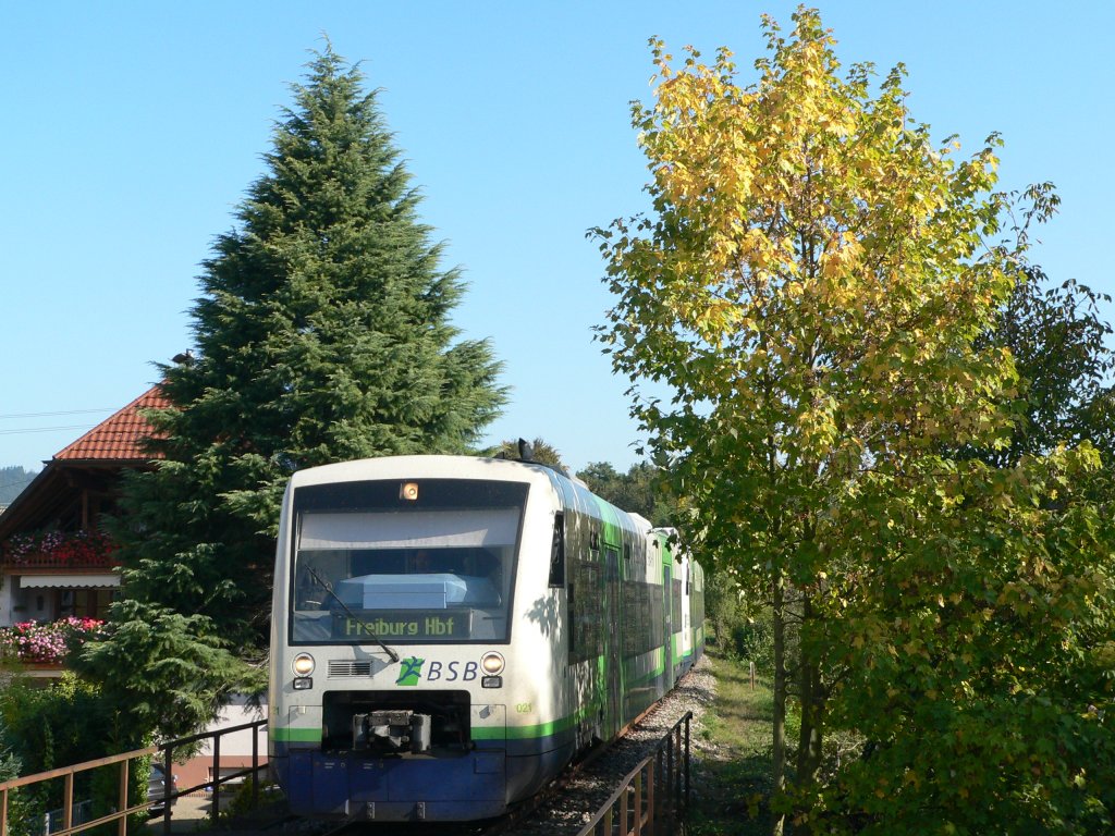 S-Bahn to Freiburg is arriving Bleibach, 2011-10-01