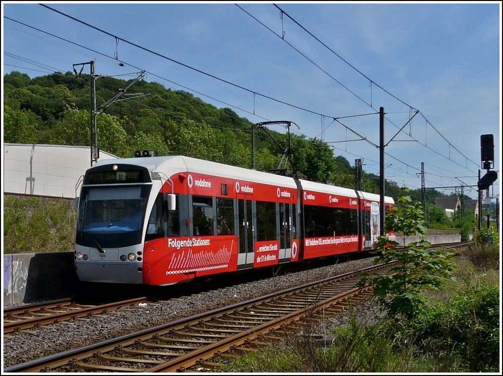 Saarbahn N° 1026 photographed near the stop Römerkastell in Saarbrücken on May 29th, 2011.