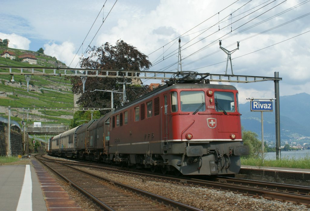 SBB Ae 6/6 11446 with a Cargo train in Rivaz
29.06.2009