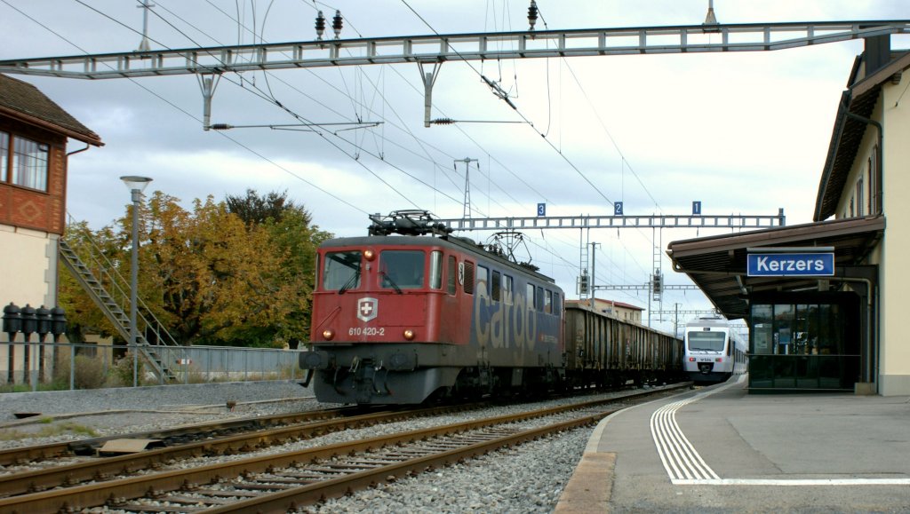 SBB Ae 6/6 with a Cargo train in Kerzers. 