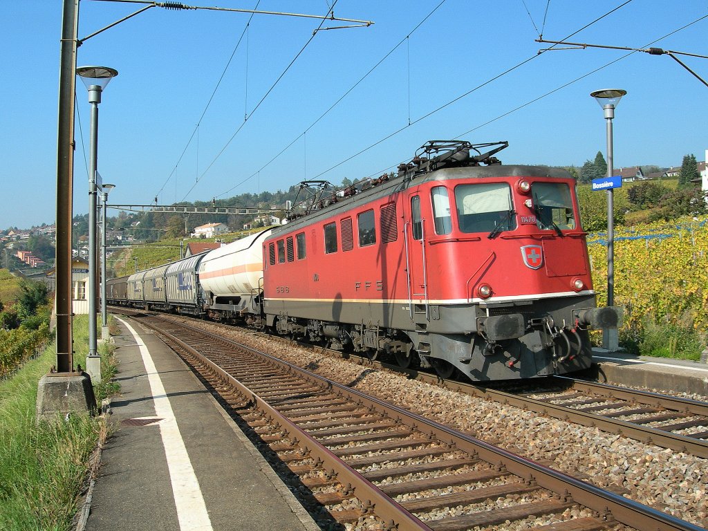 SBB Ae 6/6 with a Cargo train in Bossire.
16.10.2007