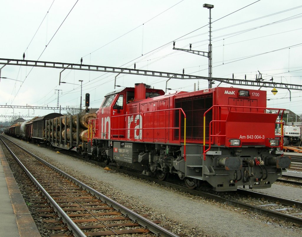 SBB (Infra) Am 843 004-3 in Rothkreuz. 
19.03.2008