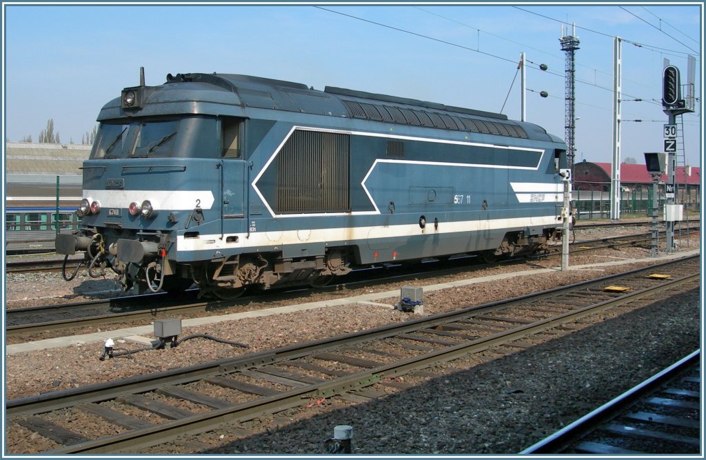 SNCF BB 67411 in Strasbourg. 
10.04.2007