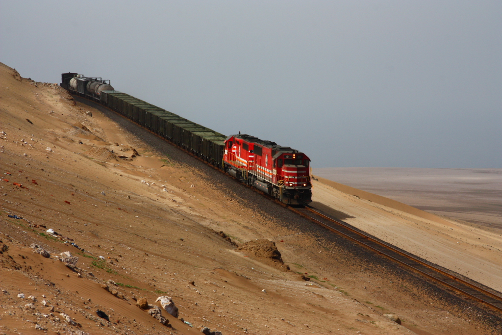 SPCC 61 ( SD60 ) just above the port of Ilo in Southern Peru