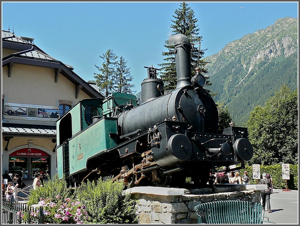 Steam locomotive of the Mer de Glace railway pictured at Chamonix Mont Blanc on August 3rd, 2008.  