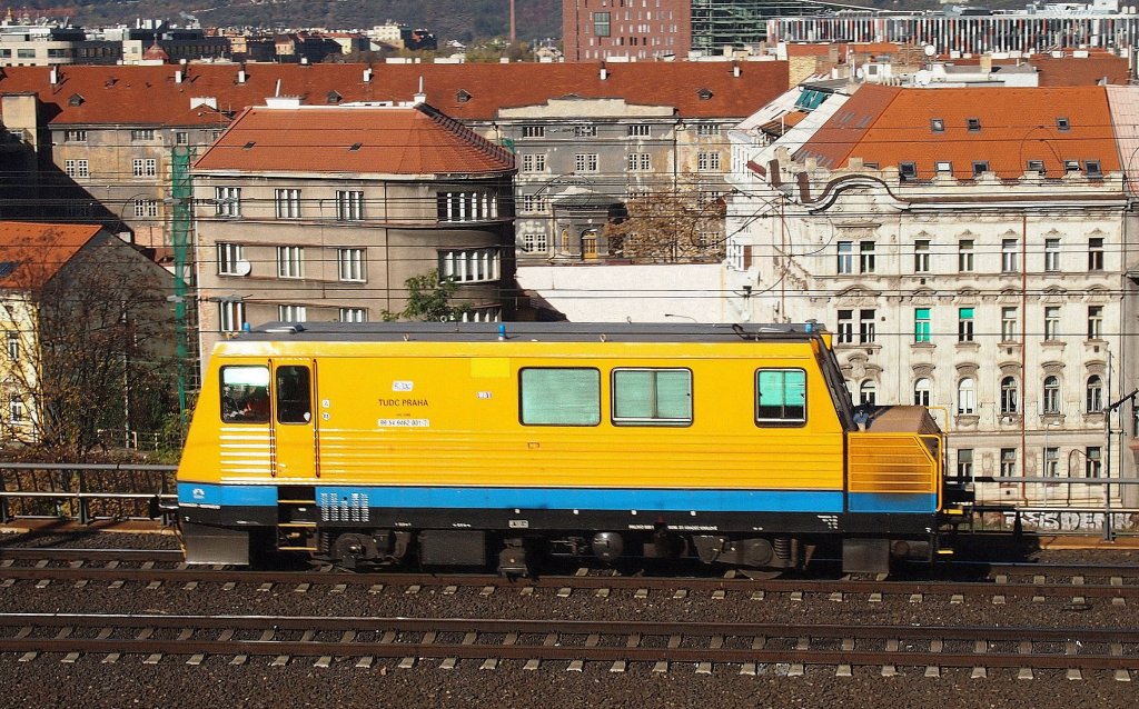 SZDC measuring draisine MD-1 near central railwey station Praha  on 31 Oct 2012.