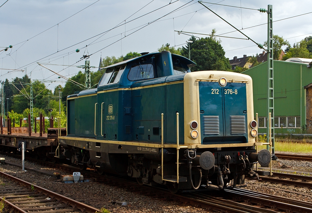 The 212 376-8 ex DB V 100 2376 of the Aggerbahn (Andreas Voll e.K., Wiehl) on 03.08.2012 in Betzdorf/Sieg.