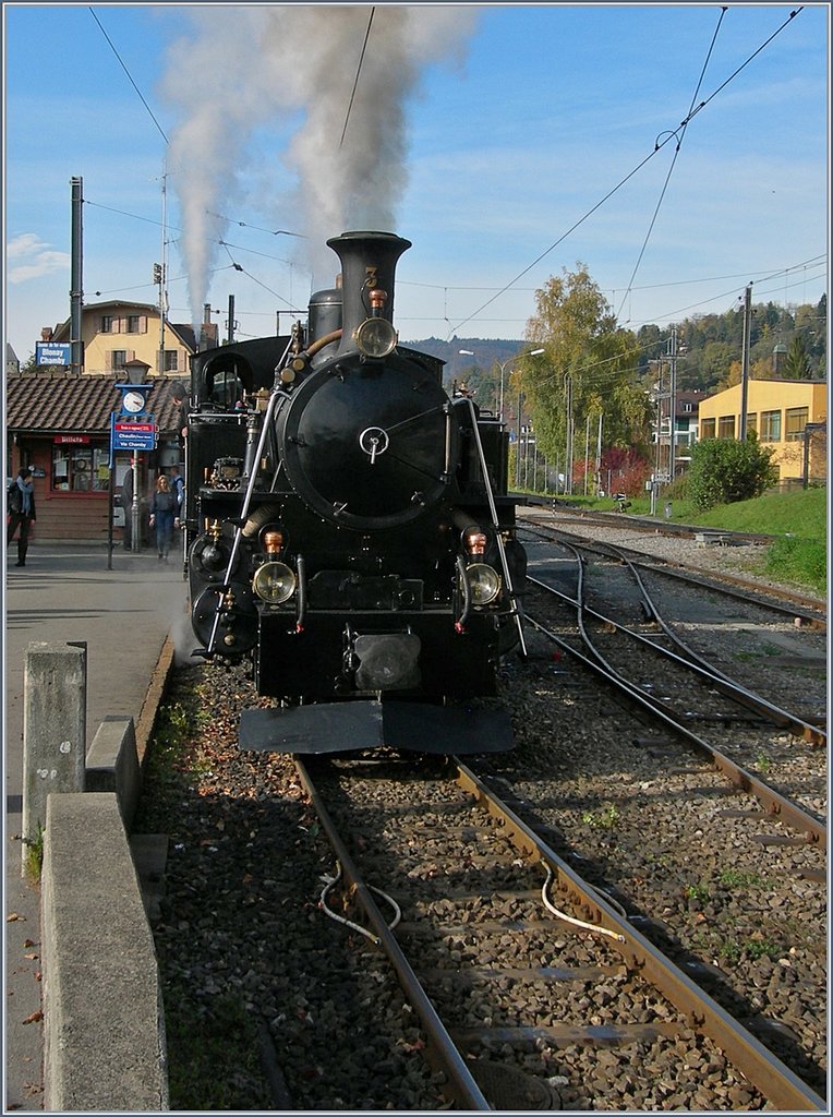 The B-C BFD HG 3/4 N° 3 in Blonay.
28.10.2017