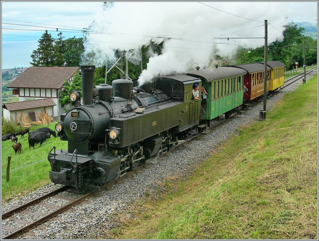 The B-C heritage Train between Blonay and Chamby. 
27. 05. 2007