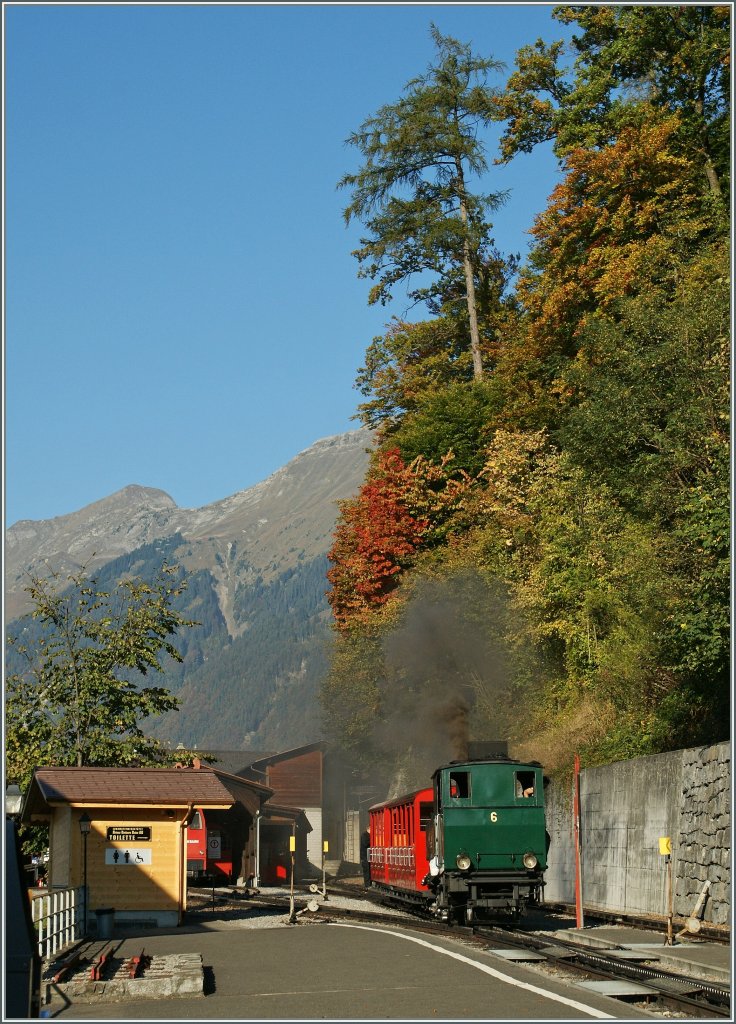 The BRB steamer N 6 in the Brienz BRB Station. 
01.10.2011