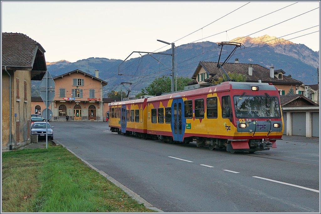 The BVB TPC Beh 4/8 93  Tuttlingen  in Bex.
11.10.2017