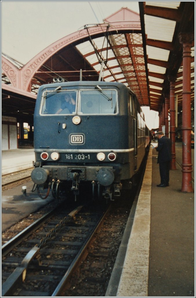 The DB 181 203-1 in Strasbourg. 
September 1992