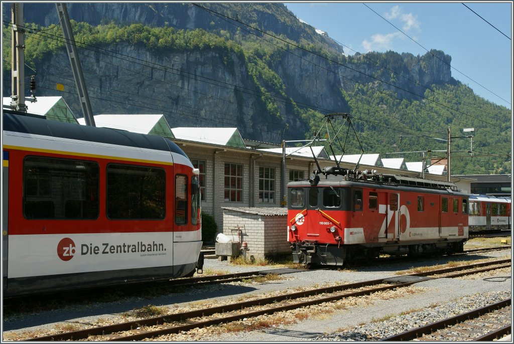 The De 110 003-1 in Meiringen.
05.06.2013