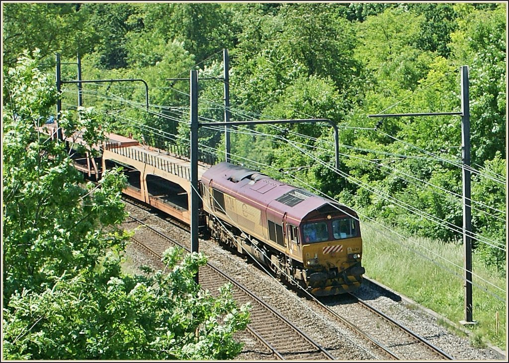The EWS 66234 with a Cargo train by Russin. 
29.05.2009