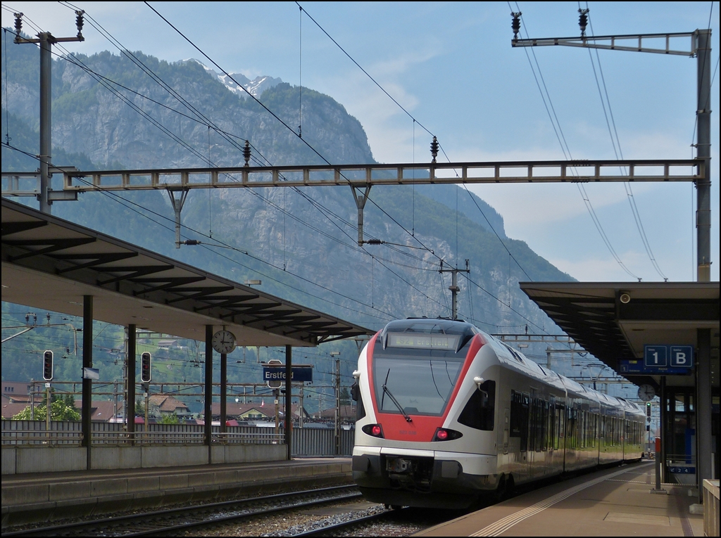 The Flirt 523 038 pictured in Erstfeld on May 24th, 2012.