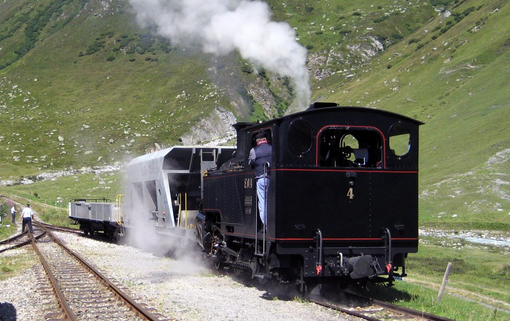 The Furka Steam Railway at Tiefenbach (Switzerland).
