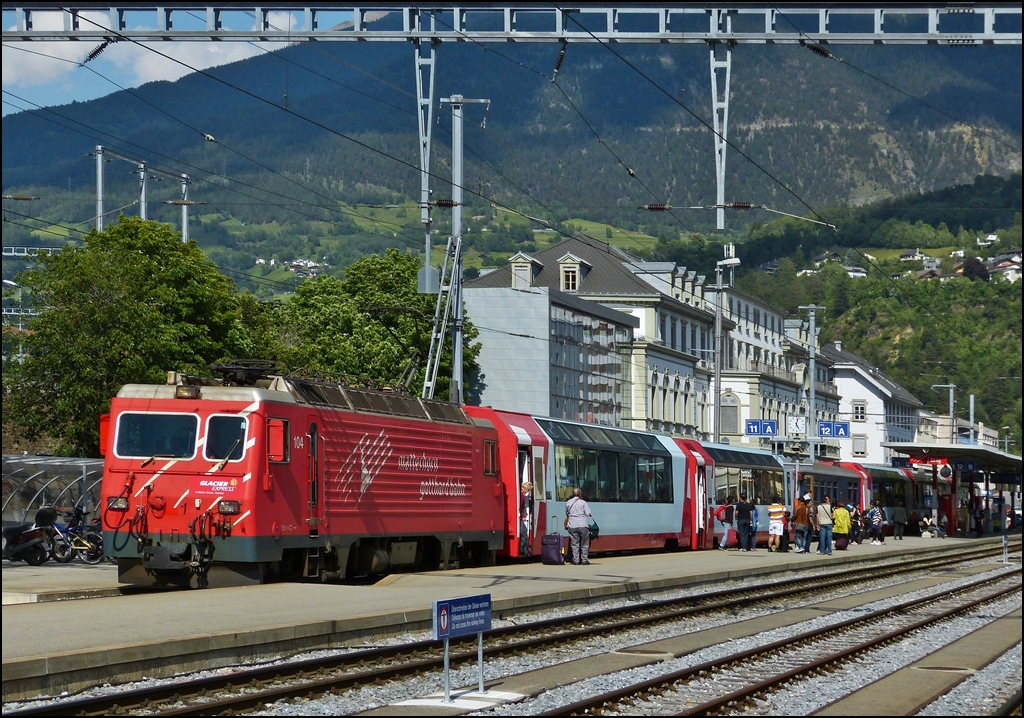 The Glacier Express taken in Brig on May 28th, 2012.