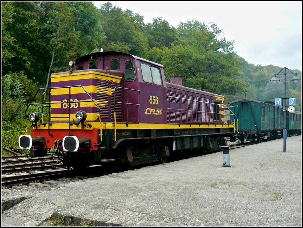 The heritage shunter engine 856 pictured in Fond de Gras on September 13th, 2009. 