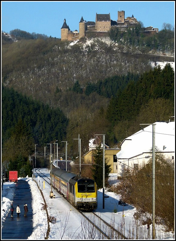 The IR 113 Liers - Luxembourg City is running through Michelau on January 2nd, 2011.