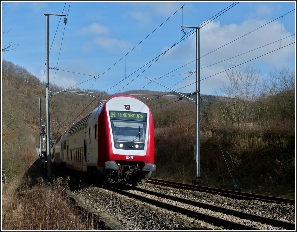 The IR 3737 Troisvierges - Luxembourg City pictured in Kautenbach on March 9th, 2012.