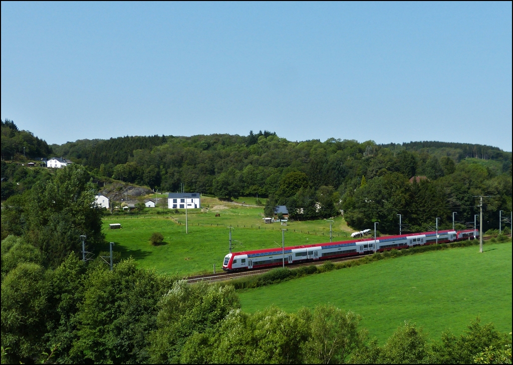 The IR 3737 Troisvierges - Luxembourg City photographed in Wilwerwiltz on August 19th, 2012.