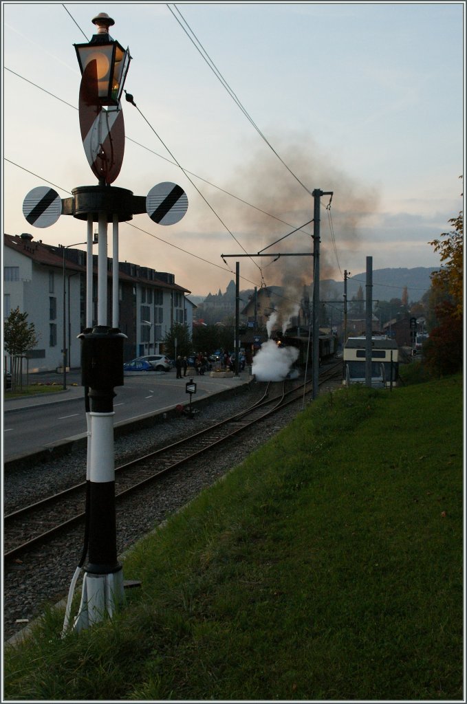 The last steamer train of the season 2011 is leaving Blonay. 
30.10.2011 