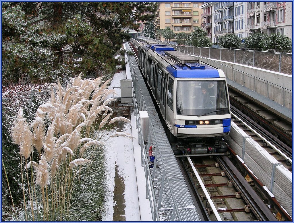 The M2 in Lausanne between the SBB-CFF Station and the harbour Ouchy. 
18. 12.2009