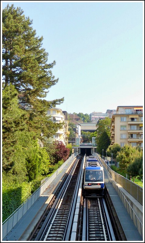 The metroline m2 in Lausanne taken on May 29th, 2012.