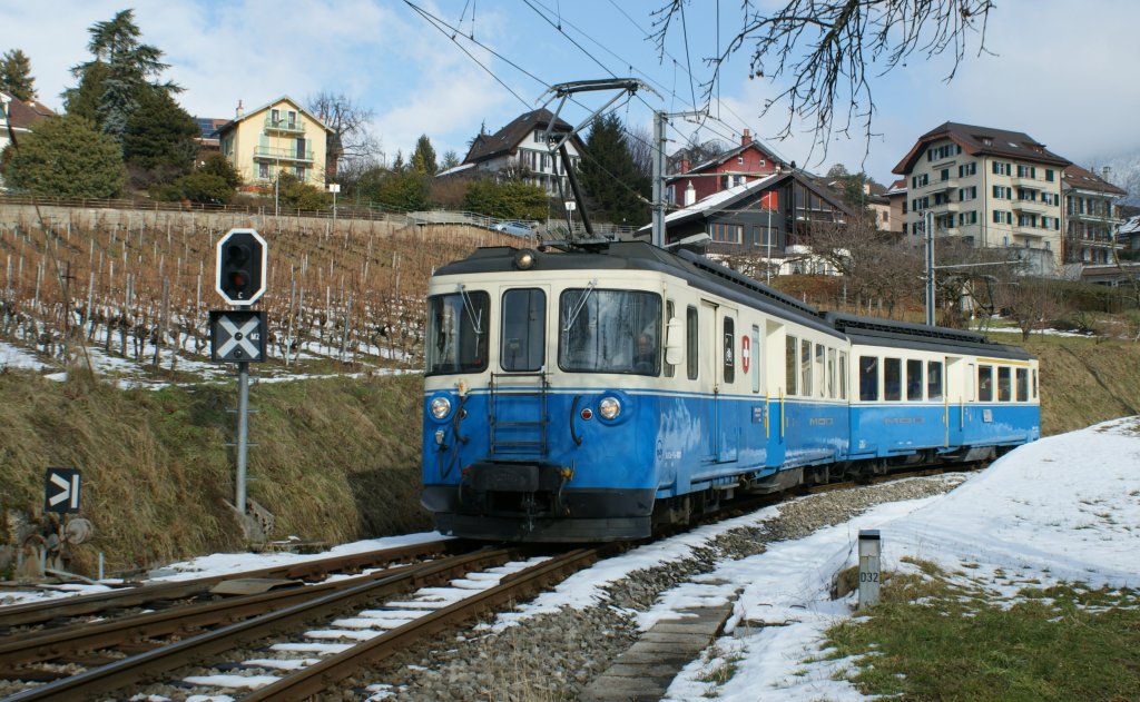 The MOB ABDe 8/8 on the CEV Station St-Lgier Gare.
07.02.2010