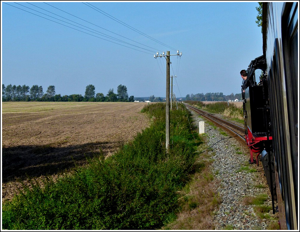 The Molli is running through the nice landscape between Heiligendamm and Khlungsborn on September 25th, 2011.